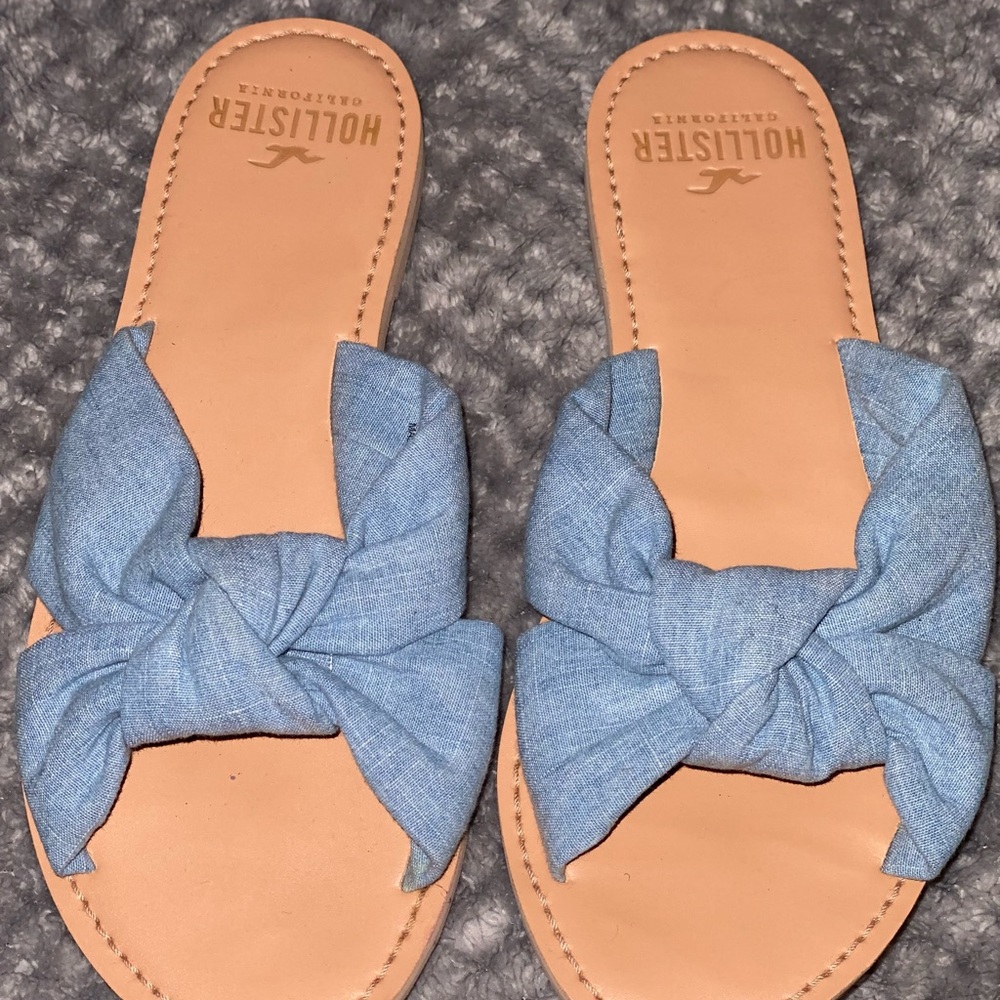 Denim Hollister slides